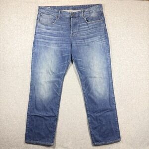 G Star RAW Jeans Mens 40x32 Light Wash 3301 RELAXED Stretch Denim Loose Faded